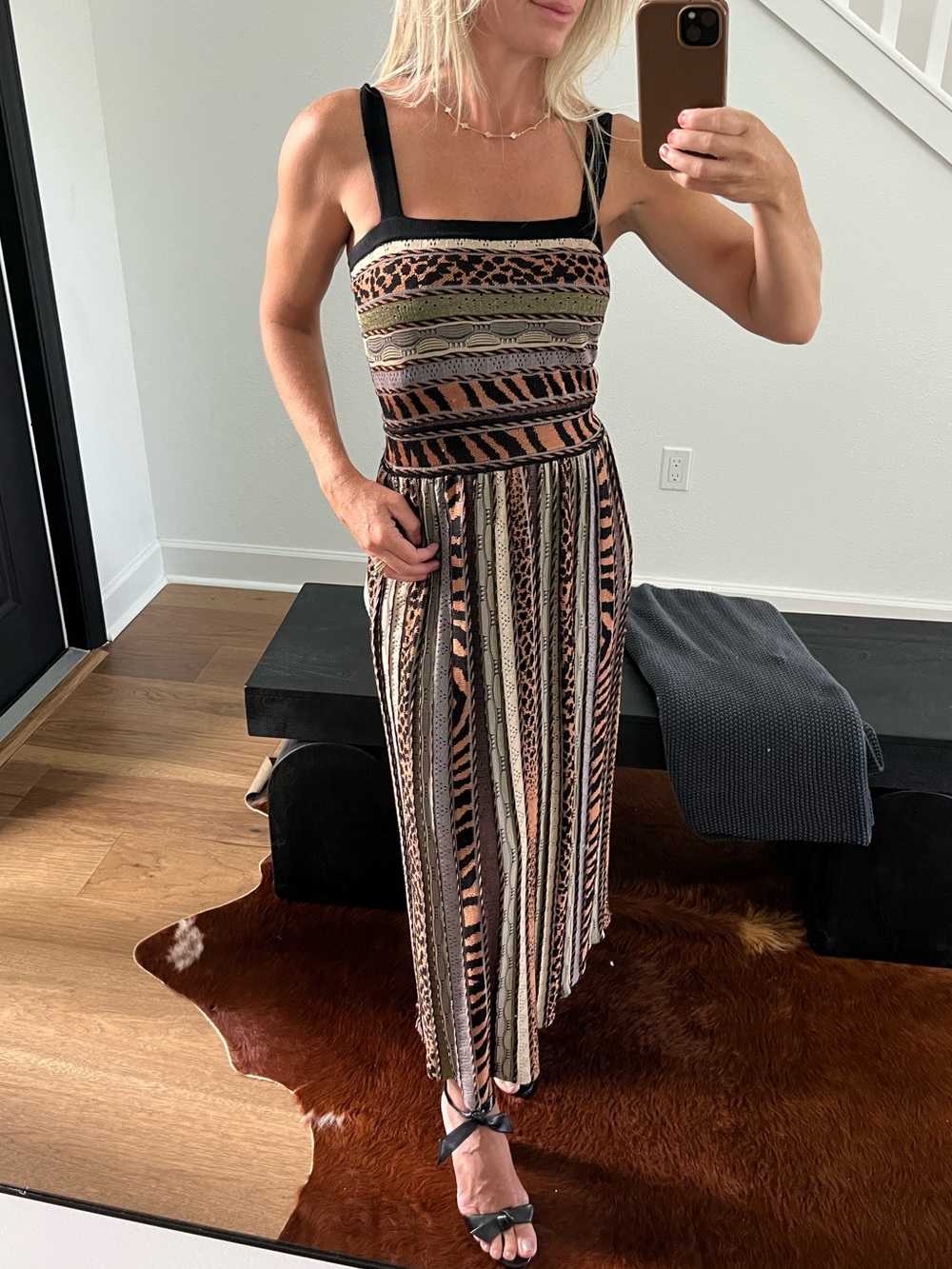 Cecilia Prado Anthropologie Mixed Animal Print Knit Maxi Dress – Size xs